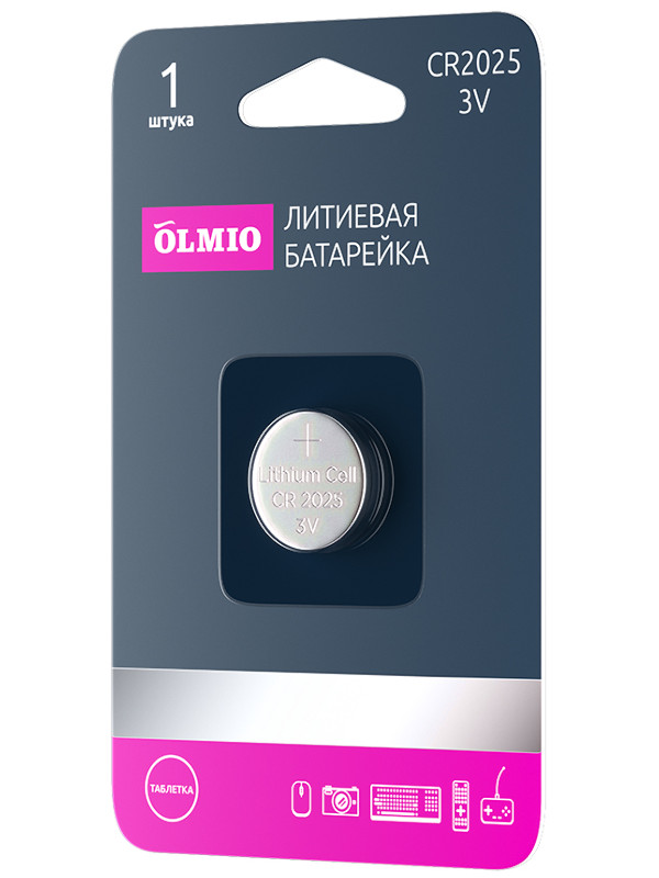 Батарейка CR2025 - Olmio (1 штука) 42891
