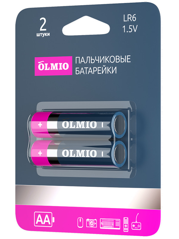 Батарейка AA - Olmio LR06 (2 штуки) 42881