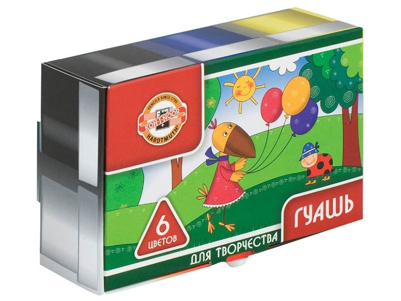 

Гуашь Koh-i-Noor 6 цветов по 25ml FG-KIN-206, FG-KIN-206