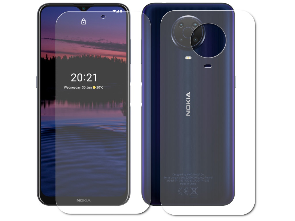 Гидрогелевая пленка LuxCase для Nokia G20 0.14mm Front and Back Matte 86458