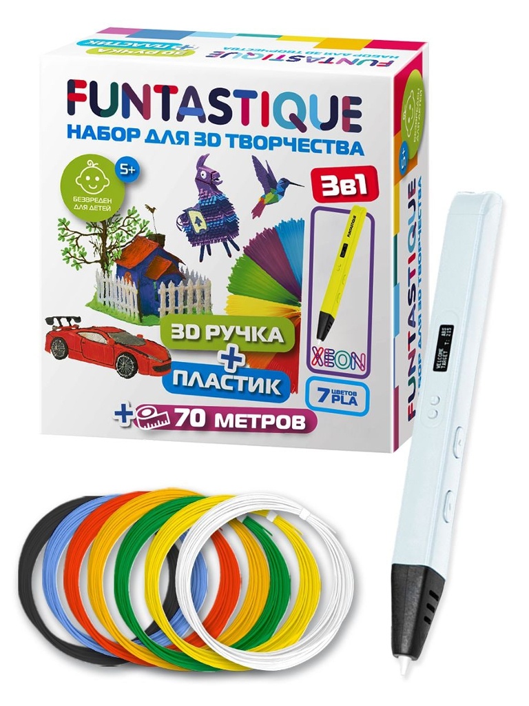 3D ручка Funtastique Xeon + PLA-пластик 7 цветов RP800A WH-PLA-7