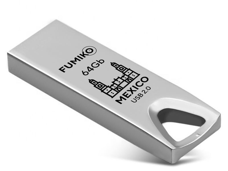 USB Flash Drive 64Gb - Fumiko Mexico USB 2.0 Silver FMX-05