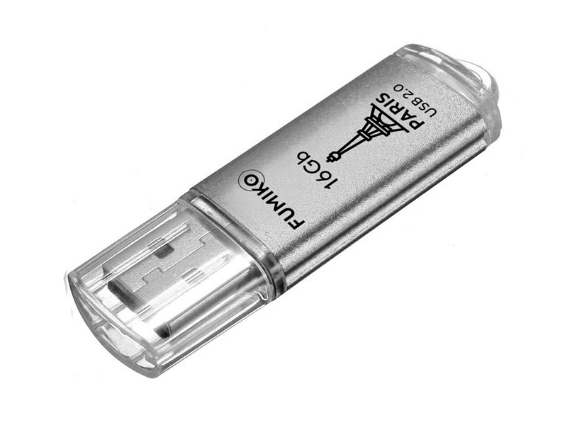 

USB Flash Drive 16Gb - Fumiko Paris USB 2.0 Silver FU16PASILVER-01 / FPS-38, Paris