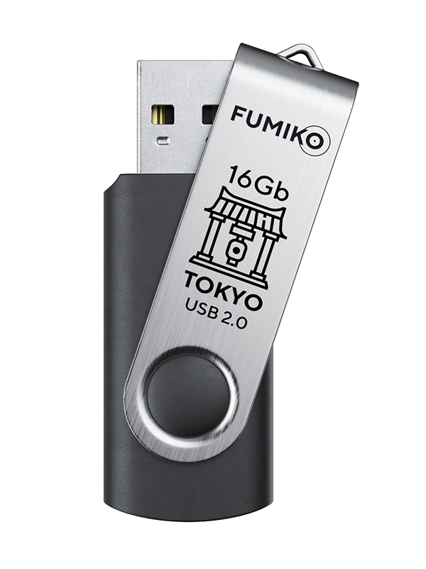 фото Usb flash drive 16gb - fumiko tokyo usb 2.0 black fu16toblack-01 / fto-03