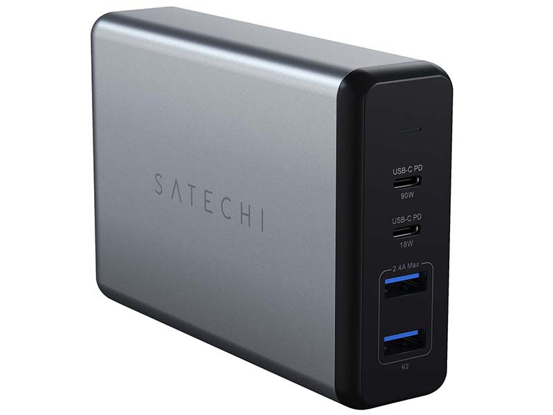 фото Зарядное устройство satechi 108w pro type-c travel charger 2xusb 2xusb type-c (pd) grey st-tc108wm