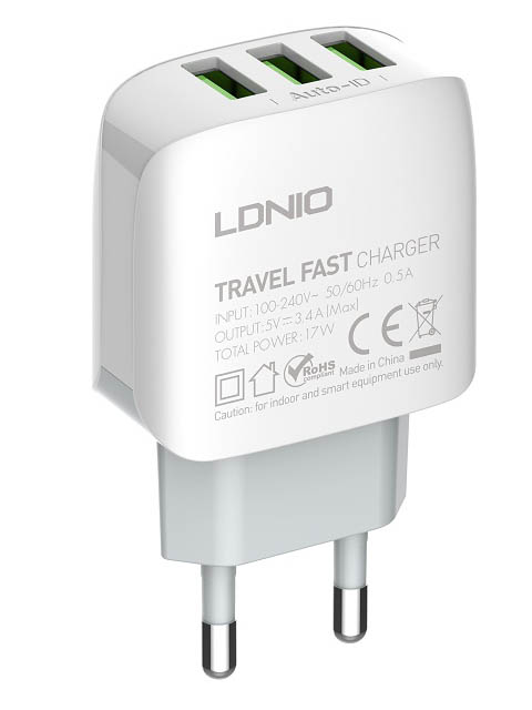 Зарядное устройство Ldnio A3312 3xUSB + MicroUSB White LD_B4560