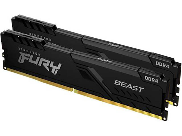   Kingston Fury Beast Black DDR4 DIMM 3200Mhz PC25600 CL16 - 64Gb (2x32Gb) KF432C16BBK2/64