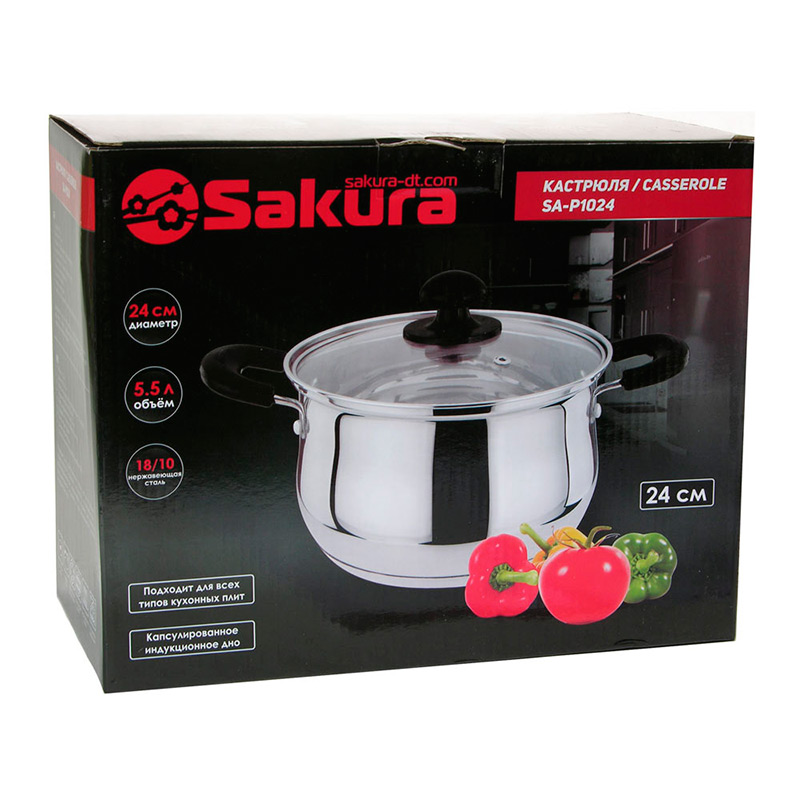 фото Кастрюля sakura 5.5l sa-p1024