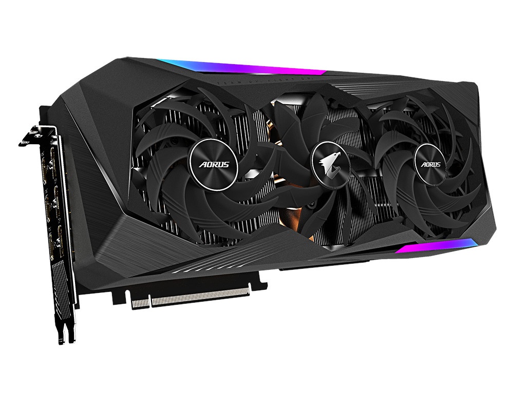 фото Видеокарта gigabyte geforce rtx 3070 ti aorus master 8g 1875mhz pci-e 4.0 8192mb 19000mhz 256-bit 2xhdmi 2xdp gv-n307taorus m-8gd