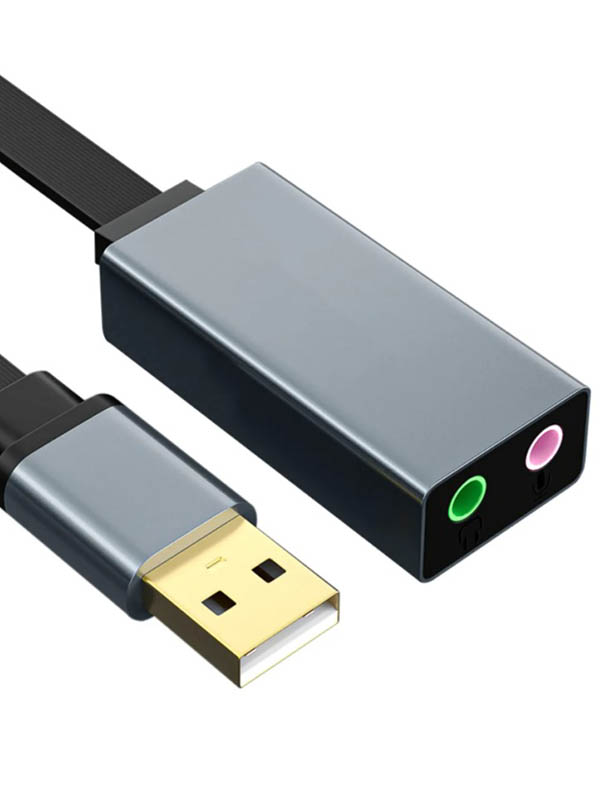 Звуковая карта Telecom USB 2.0 - Audio 10cm Grey TA313U кабель telecom usb 2 0 audio 10cm grey ta313u
