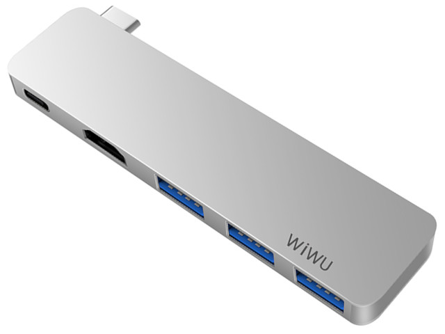 

Хаб USB Wiwu T6 Pro 5 in 1 USB Type-C Grey 13037, T6 Pro