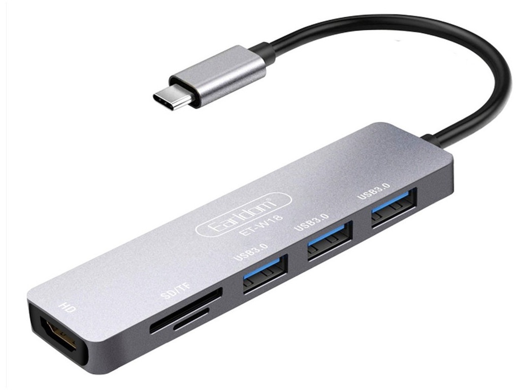 Аксессуар Earldom ET-W18 Type-C - HDMI 4K / Micro SD / SD / USB