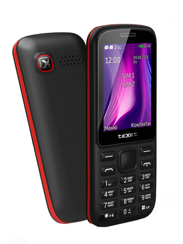 Сотовый телефон teXet TM-221 Black-Red