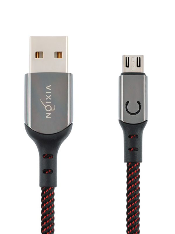 Аксессуар Vixion K9 Ceramic USB - microUSB 1m Black-White