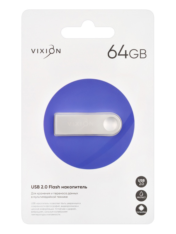 фото Usb flash drive 64gb - vixion zinc alloy usb 2.0 gs-00008774