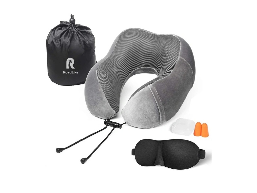 фото Подушка roadlike travel kit velvet с эффектом памяти grey 292240