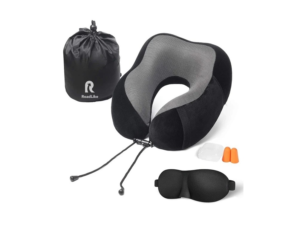 фото Подушка roadlike travel kit velvet с эффектом памяти black 292242