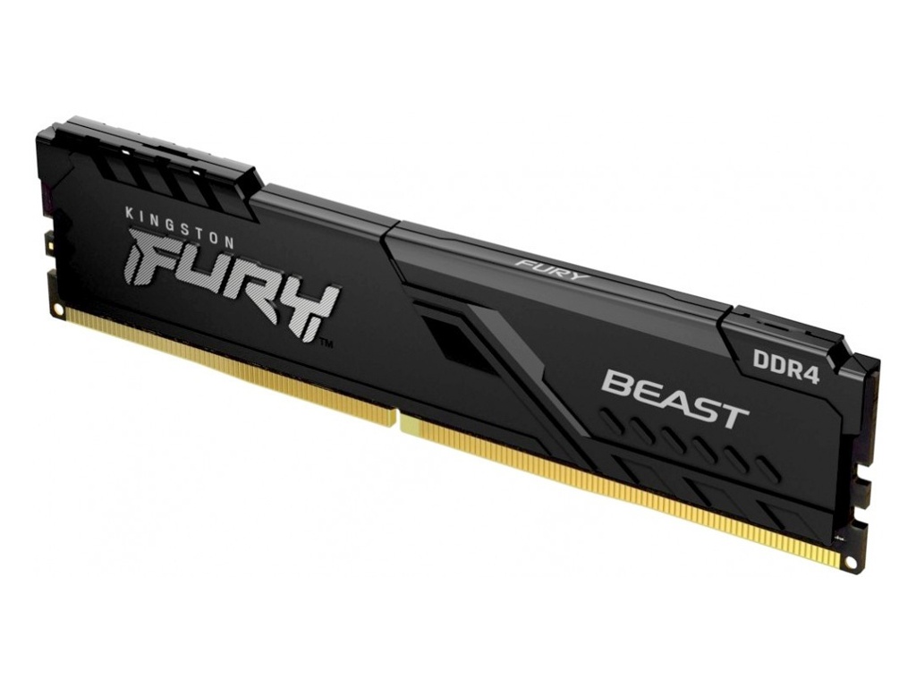 Модуль памяти Kingston Fury Beast Black DDR4 DIMM 3200Mhz PC25600 CL16 - 16Gb KF432C16BB/16 оперативная память kingston ddr4 8gb 2x4gb 2666mhz fury beast black kf426c16bbk2 8