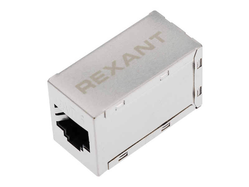 Проходной адаптер Rexant RJ-45 8P8C FTP cat.6 03-0109 адаптер проходной rexant 03 0041 rj 11 6p 4c штекер 3 гнезда
