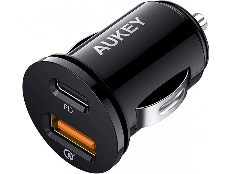 фото Зарядное устройство aukey dual port car charger total output 21w cc-y11