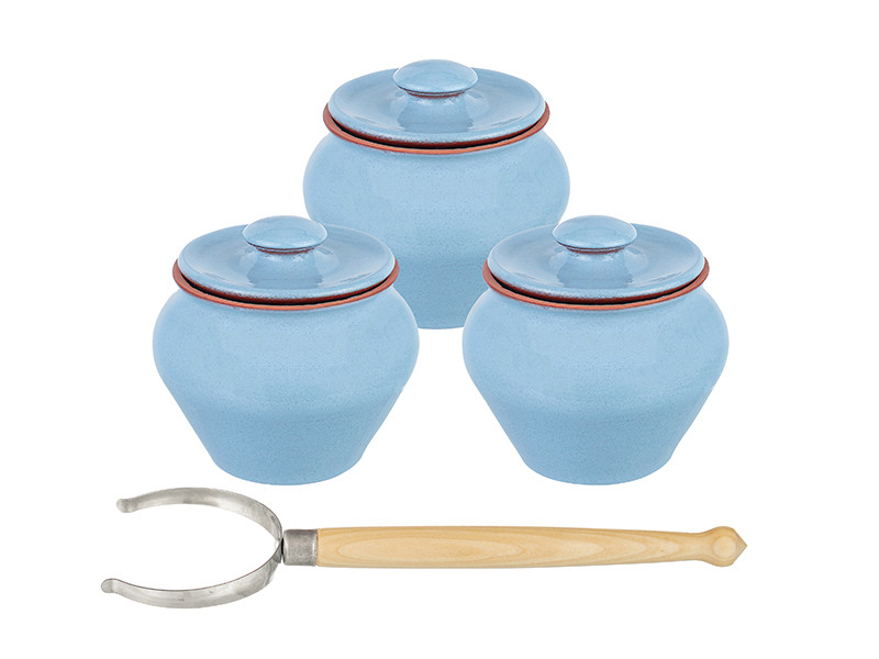 

Набор Elan Gallery TerraCotta 3x600ml с ухватом Light Blue 570100, TerraCotta 570100