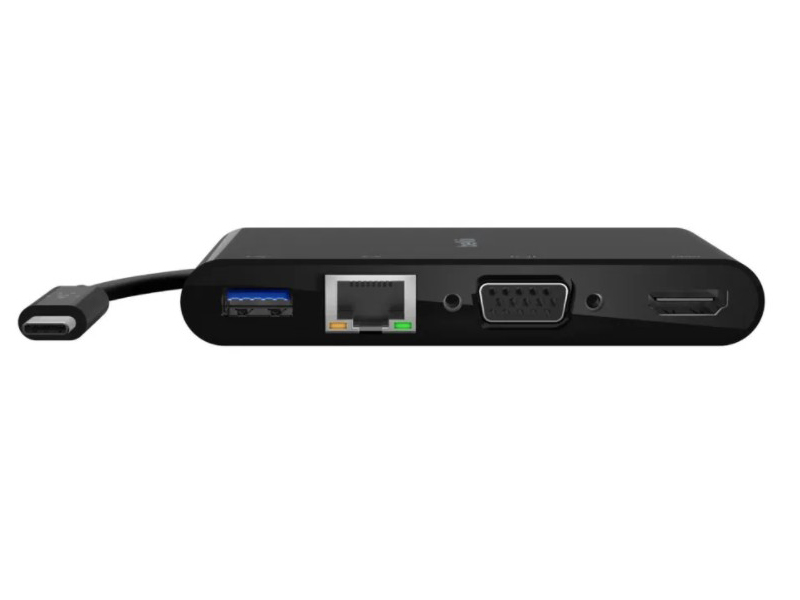 фото Переходник belkin usb-c - gigabit ethernet / hdmi / vga / usb-a avc005btbk