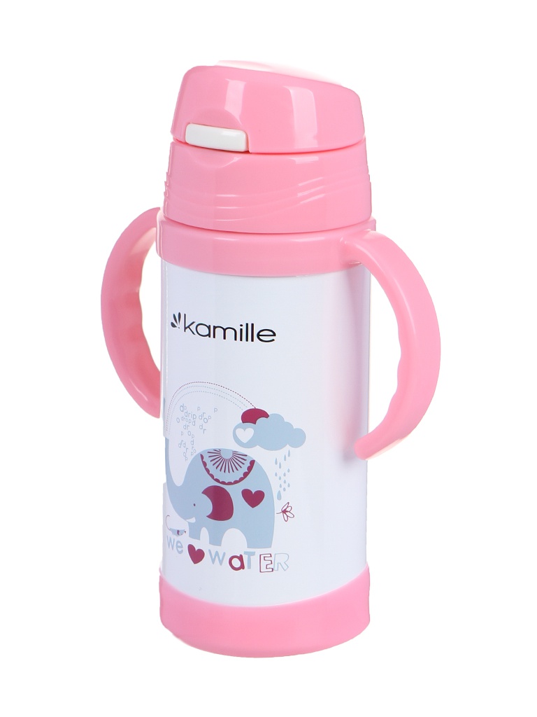 Термос Kamille 350ml White-Pink 2085\