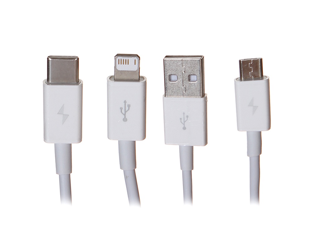 цена Аксессуар Baseus Superior USB - MicroUSB/Lightning/Type-C 3.5A 1.5m White CAMLTYS-02