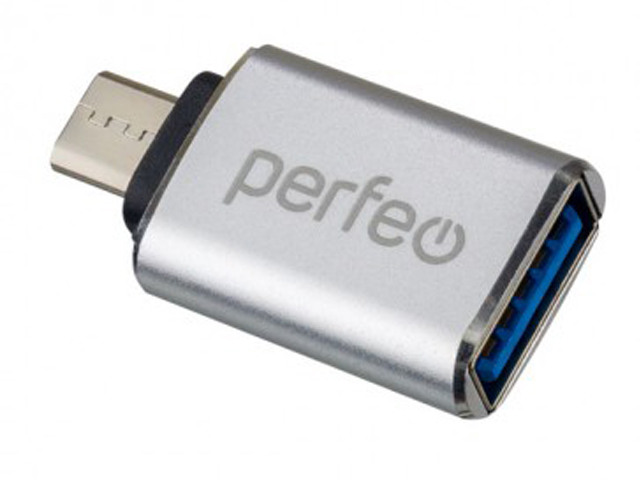 Аксессуар Perfeo PF-VI-O012 USB - MicroUSB OTG 3.0 Silver PF_C3002 аксессуар gcr qc usb microusb 0 5m silver white gcr 52462