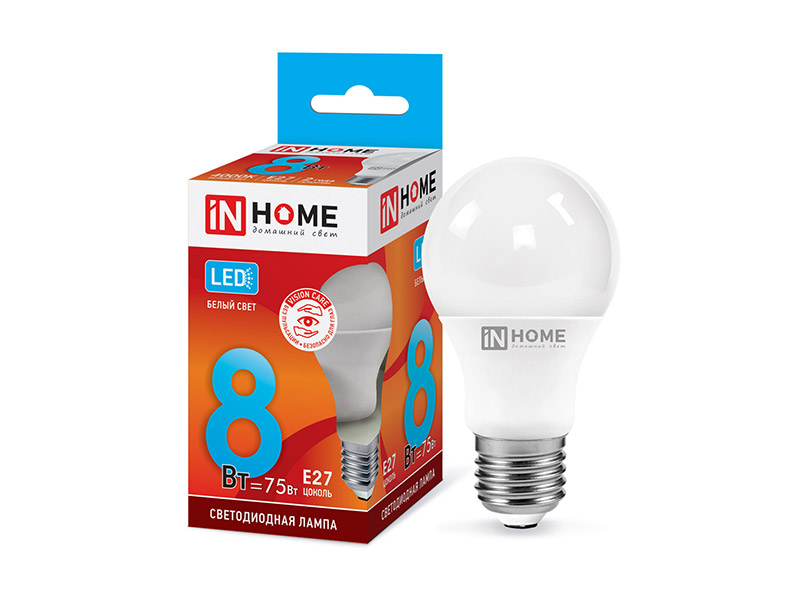 Лампочка In Home LED-A60-VC Е27 8W 230V 4000К 720Lm 4690612024028