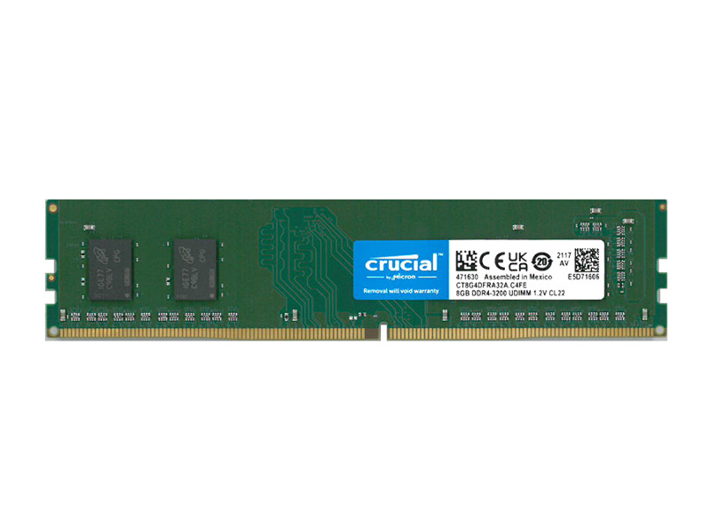 Модуль памяти Crucial DDR4 DIMM 3200MHz PC4-25600 CL22 - 8Gb CT8G4DFRA32A ssd crucial p5 2tb ct2000p5ssd8