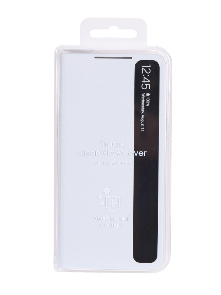 фото Чехол для samsung galaxy s21 fe smart clear view cover white ef-zg990cwegru