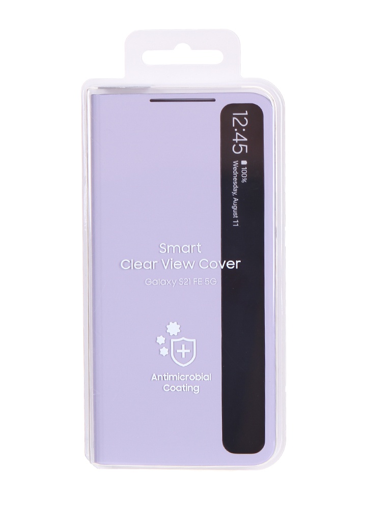 фото Чехол для samsung galaxy s21 fe smart clear view cover lavender ef-zg990cvegru