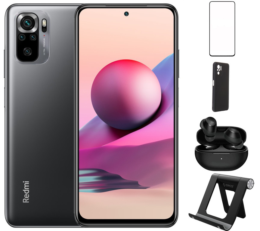 Сотовый телефон Xiaomi Redmi Note 10S 6/128Gb Onyx Grey & Wireless Headphones Выгодный набор + серт. 200Р!!!