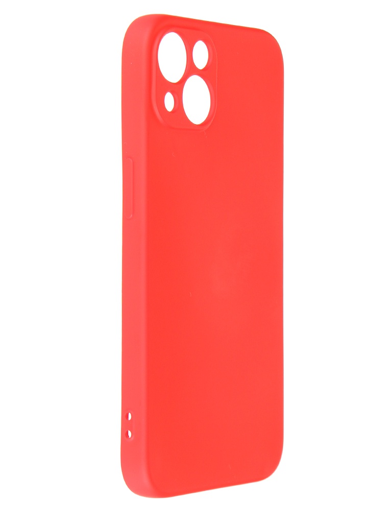 Чехол DF для APPLE iPhone 13 с микрофиброй Silicone Red iOriginal-10