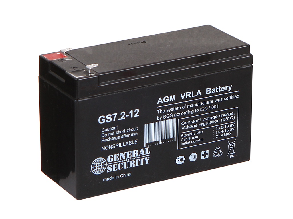 Аккумулятор General Security 12V 7.2Ah GS7.2-12 аккумулятор для ибп general security