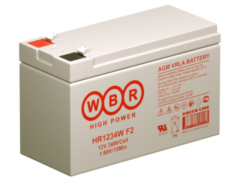 Аккумулятор для ИБП WBR HR1234W 12V 9Ah аккумулятор для ибп delta battery hr 12 9 12v 9ah