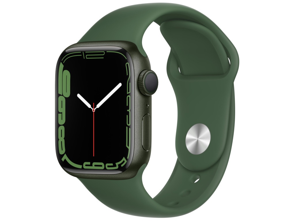 фото Умные часы apple watch series 7 41mm green aluminium case with clover sport band mkn03ru/a