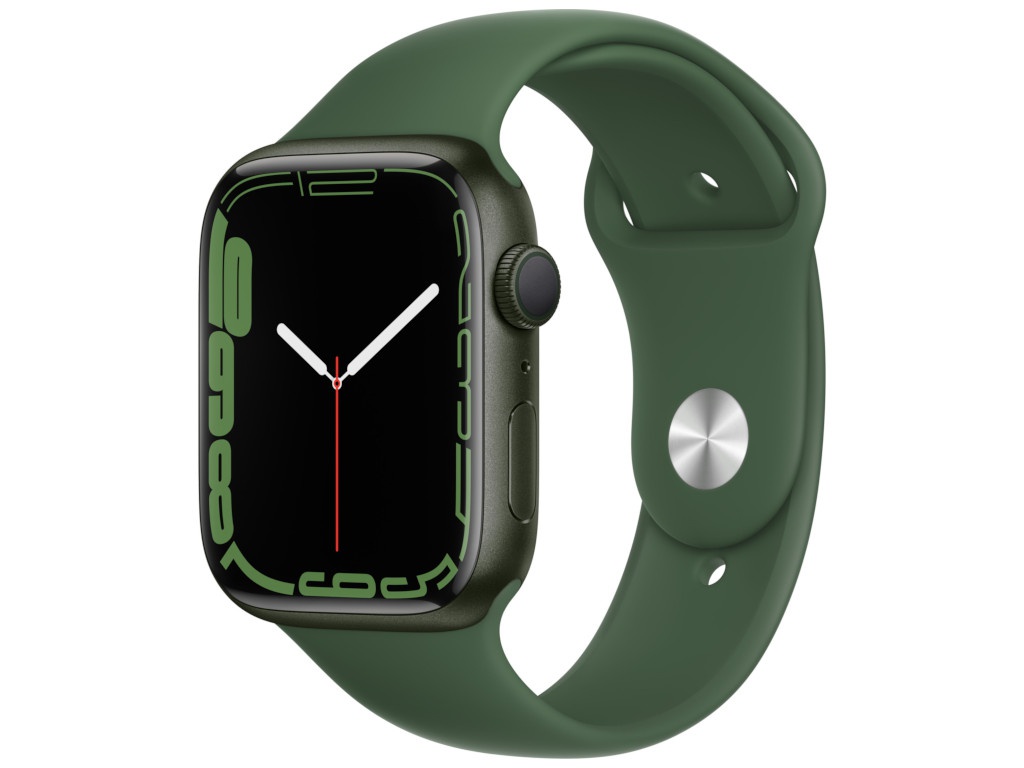 фото Умные часы apple watch series 7 45mm green aluminium case with clover sport band mkn73ru/a