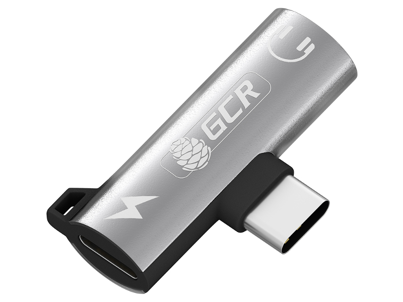 

Аксессуар GCR USB Type-C - 3.5mm Mini Jack + USB Type-C Silver GCR-53493, GCR-53493