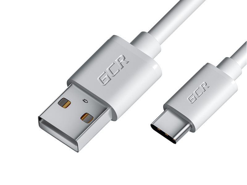 Аксессуар GCR USB Type-C 0.3m White GCR-53358