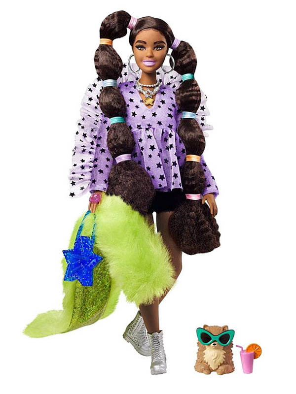 фото Кукла mattel barbie экстра с переплетенными резинками хвостиками gxf10