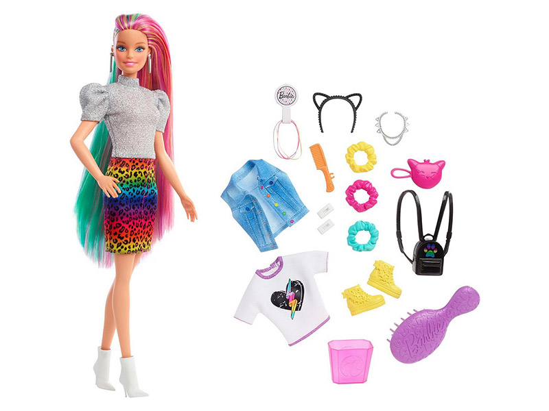 

Кукла Mattel Barbie с разноцветными волосами GRN81, GRN81