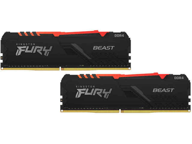Zakazat.ru: Модуль памяти Kingston Fury Beast RGB DDR4 DIMM 3200MHz PC-25600 CL16 - 64Gb Kit (2x32Gb) KF432C16BBAK2/64