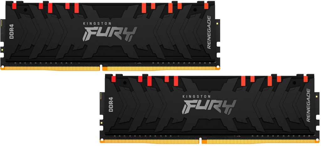 Модуль памяти Kingston Fury Renegade RGB DDR4 DIMM 3200MHz PC-25600 CL16 - 16Gb Kit (2x8Gb) KF432C16RBAK2/16 оперативная память kingston ddr3 16gb 2x8gb 1600mhz fury beast blue kf316c10bk2 16