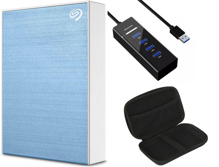 Zakazat.ru: Жесткий диск Seagate One Touch Portable Drive 5Tb Light Blue STKC5000402 Выгодный набор + серт. 200Р!!!