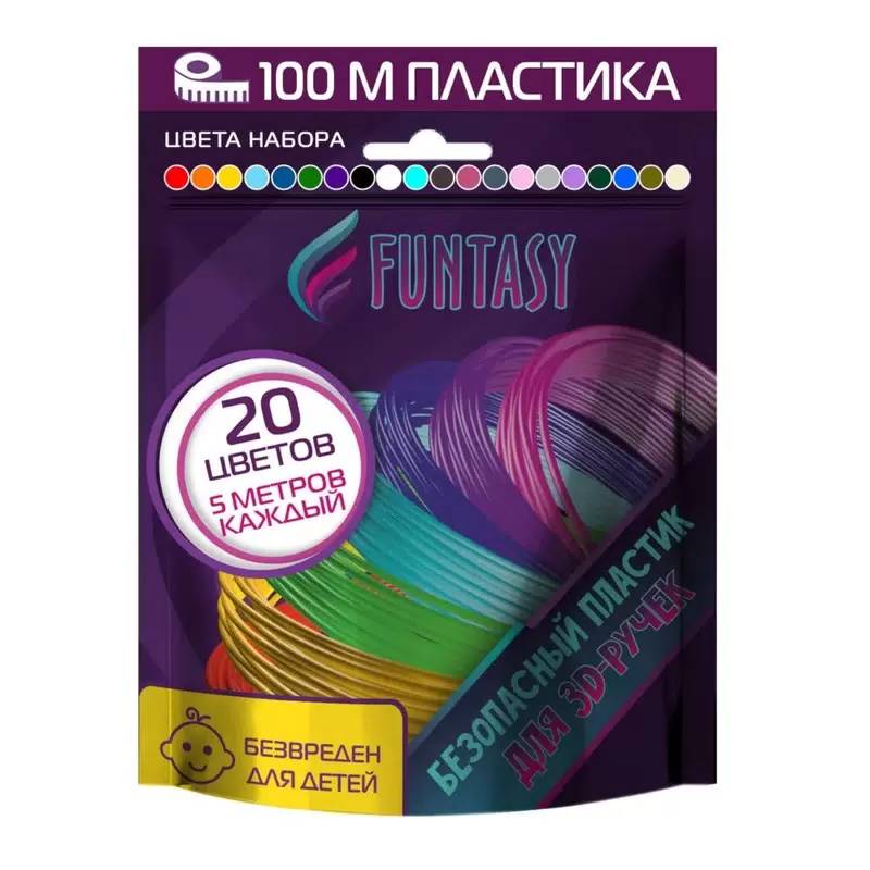 

Аксессуар Funtasy PLA-пластик 20 цветов по 5m PLA-SET-20-5-1, PLA-SET-20-5-1
