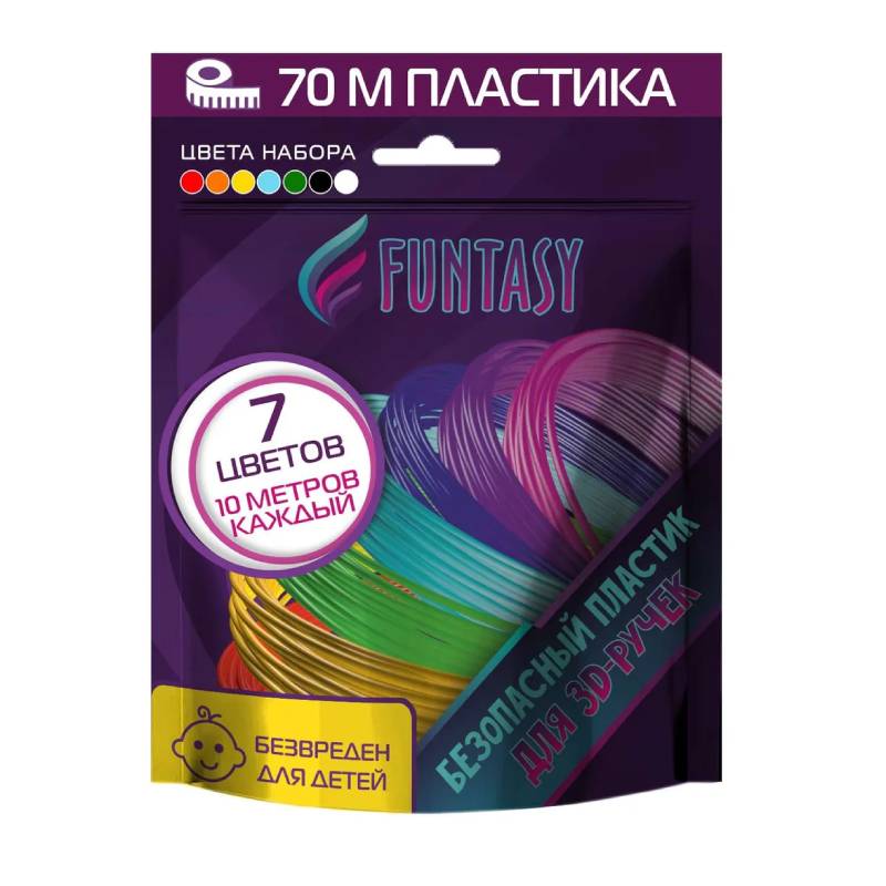 Аксессуар Funtasy PLA-пластик 7 цветов по 10m PLA-SET-7-10-1 аксессуар funtasy pla пластик 8 цветов по 5m pla set 8 5 1