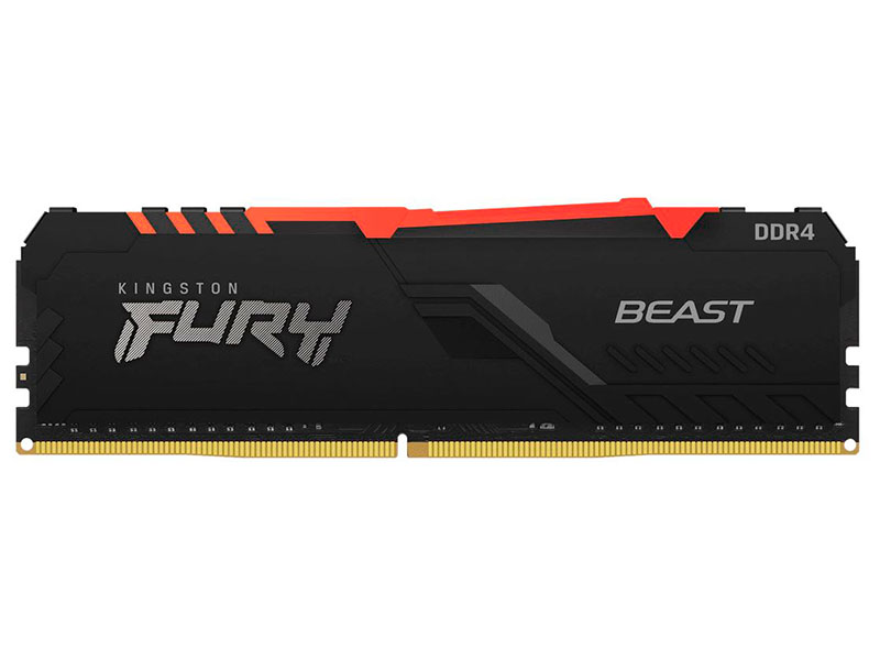 Модуль памяти Kingston Fury Beast Black RGB DDR4 DIMM 3000MHz PC-24000 CL15 - 8Gb KF430C15BBA/8