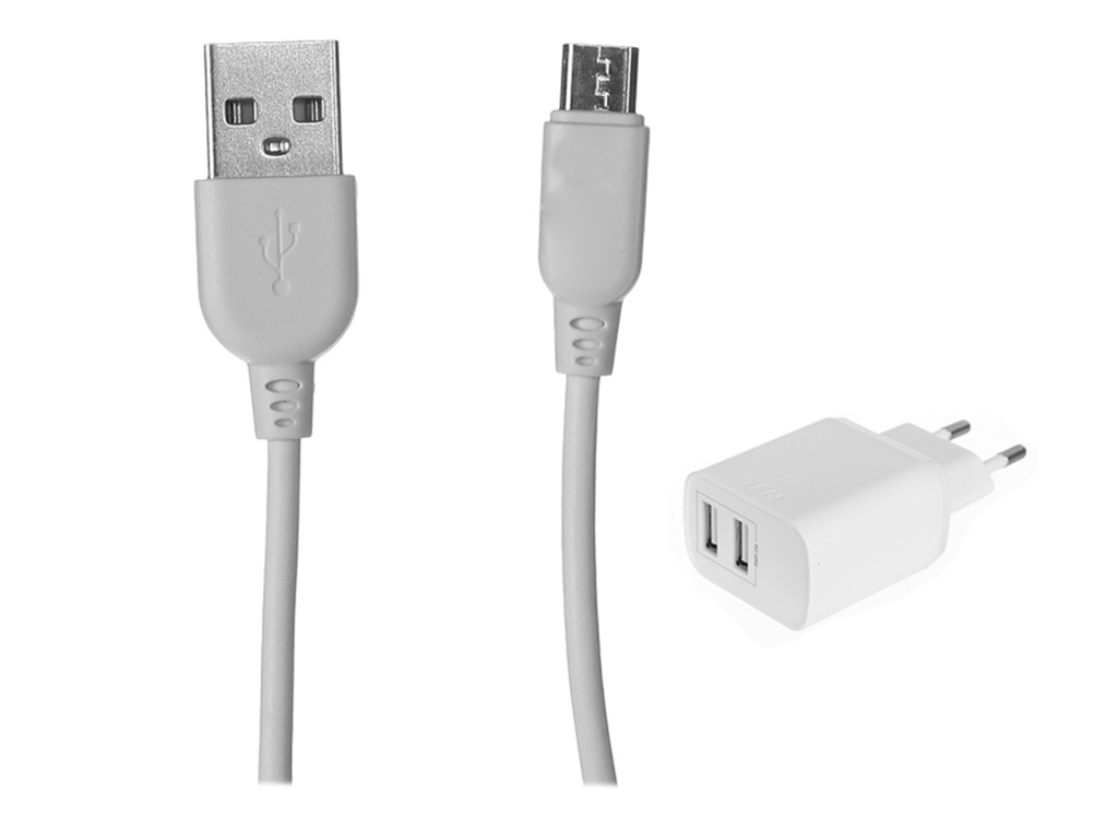 фото Зарядное устройство tfn rapid 2xusb + microusb white tfn-wcrpd12w2u02